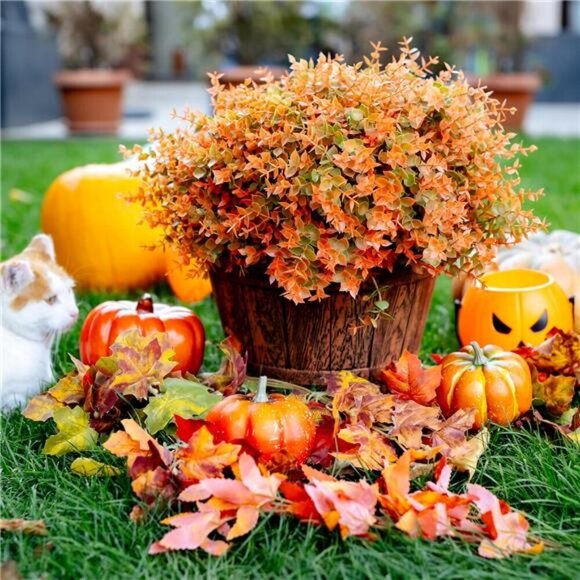 Artificial Plants Outdoor Boxwood Shrubs 16 PCS Bundles Fake Plants UV Resistant - Picture 5 of 7